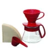 Hario V60 Color Dripper & Pot Red 2 Hario V60 Color Dripper & Pot Red -Café Séries Boutique 101451 101451 hario v60 color dripper pot red 1